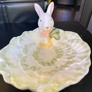 Easter Bunny Ceramic Candy Dish Rabbit